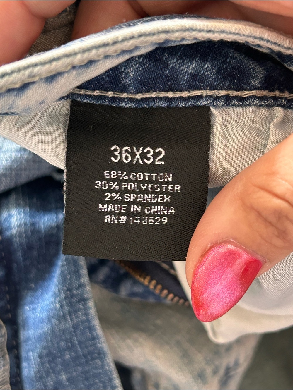 Encrypted Men's Acid Wash Biker Moto Jeans 36x32 Stretch Distressed - Picture 5 of 10